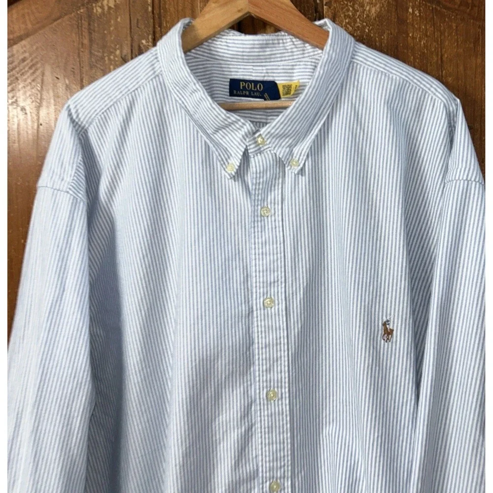 Mens Polo Ralph Lauren Big & Tall L/S Oxford Button Down Shirt Sz 5XB